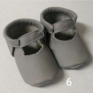 Gray maryjane toddler moccasins
